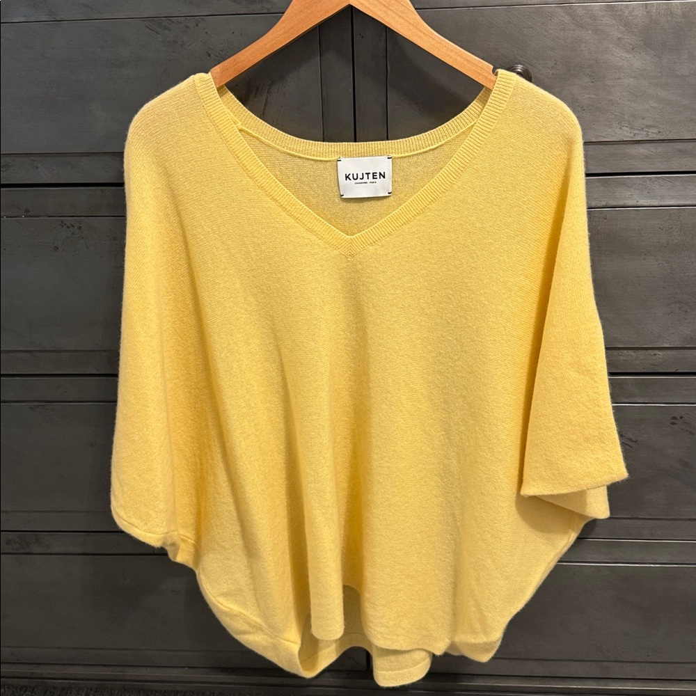 Women's Yellow V-Neck Sweater